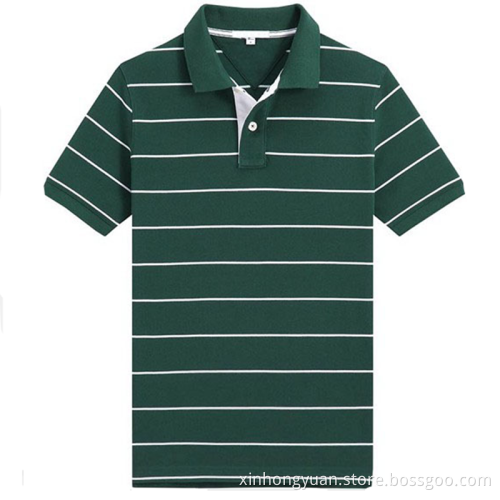 Polyester men's stripe polo t shirt printing
